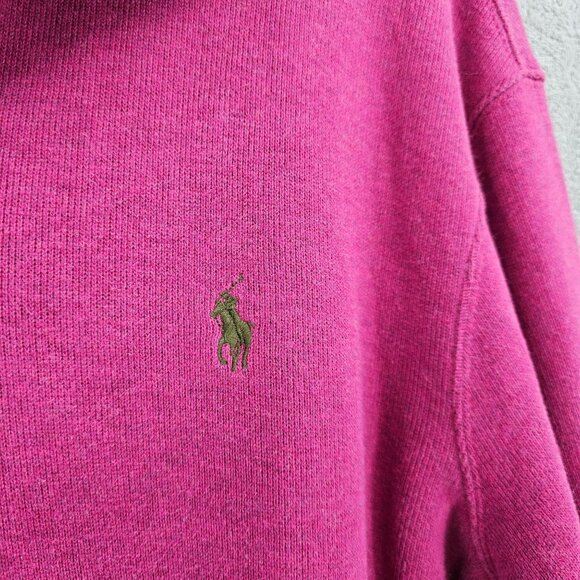 Polo Ralph Lauren Quarter Zip Pullover Sweater M Red Long Sleeve Mock Neck 90s - Picture 5 of 11